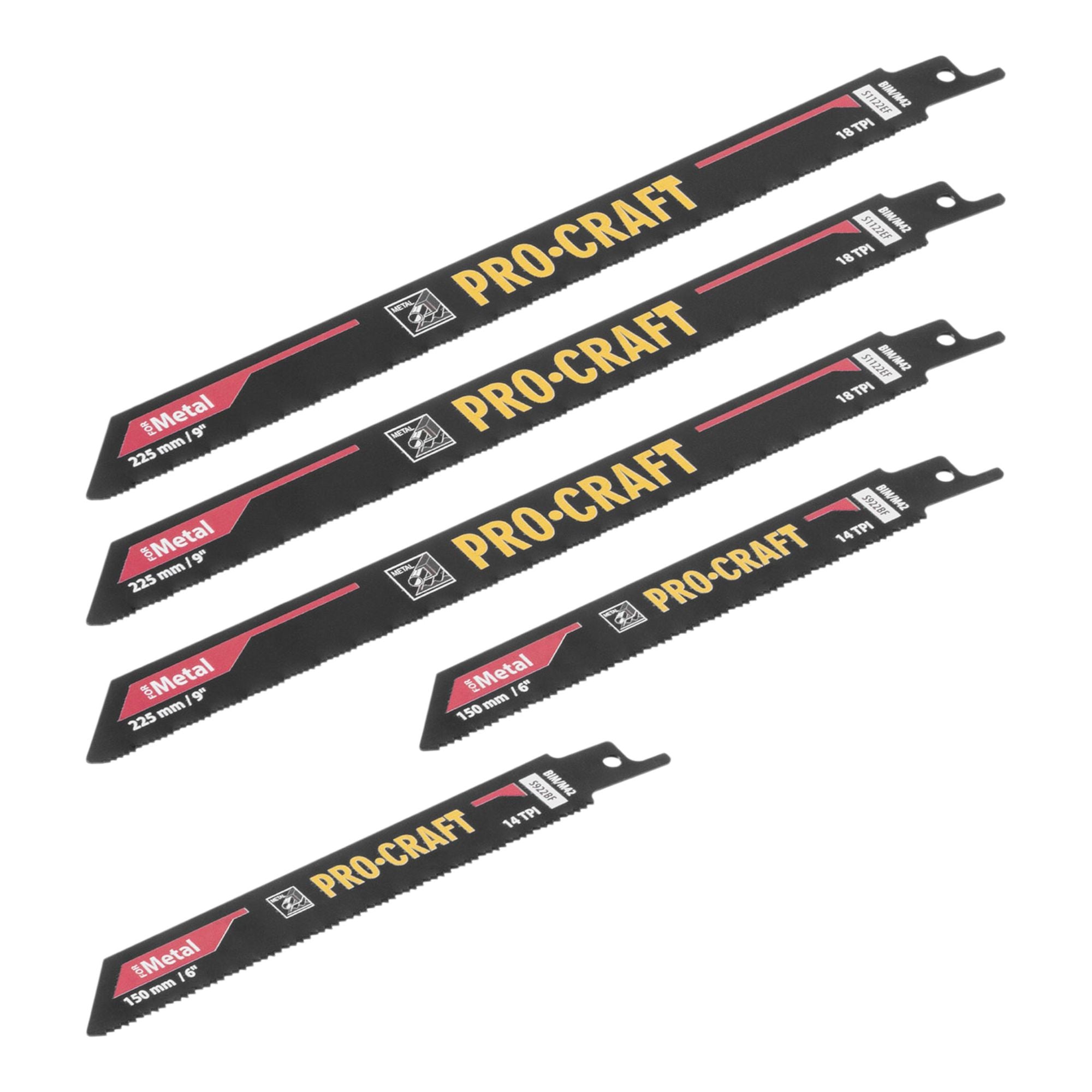 Procraft SB12 Saebelsaegeblatt Set 12 tlg 150 225 mm fuer Holz Metall Kunststoff 2 - toolbrothers