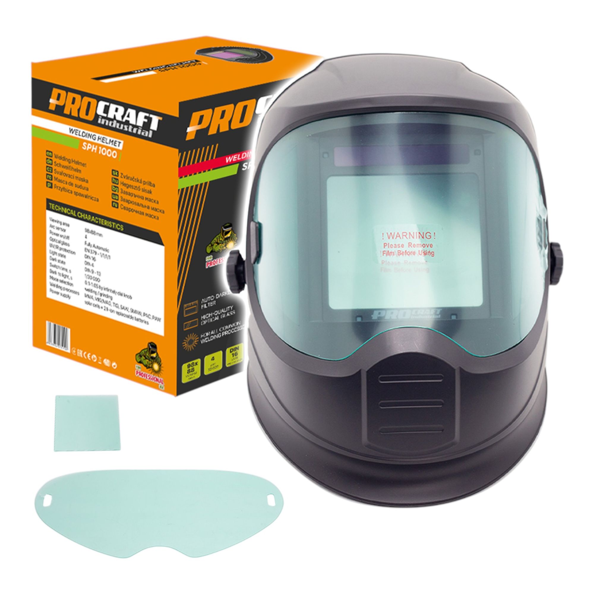 Procraft Industrial SPH1000 Automatik Schweisshelm fuer MMA MIG MAG TIG SAW PAC PAW 0 - toolbrothers