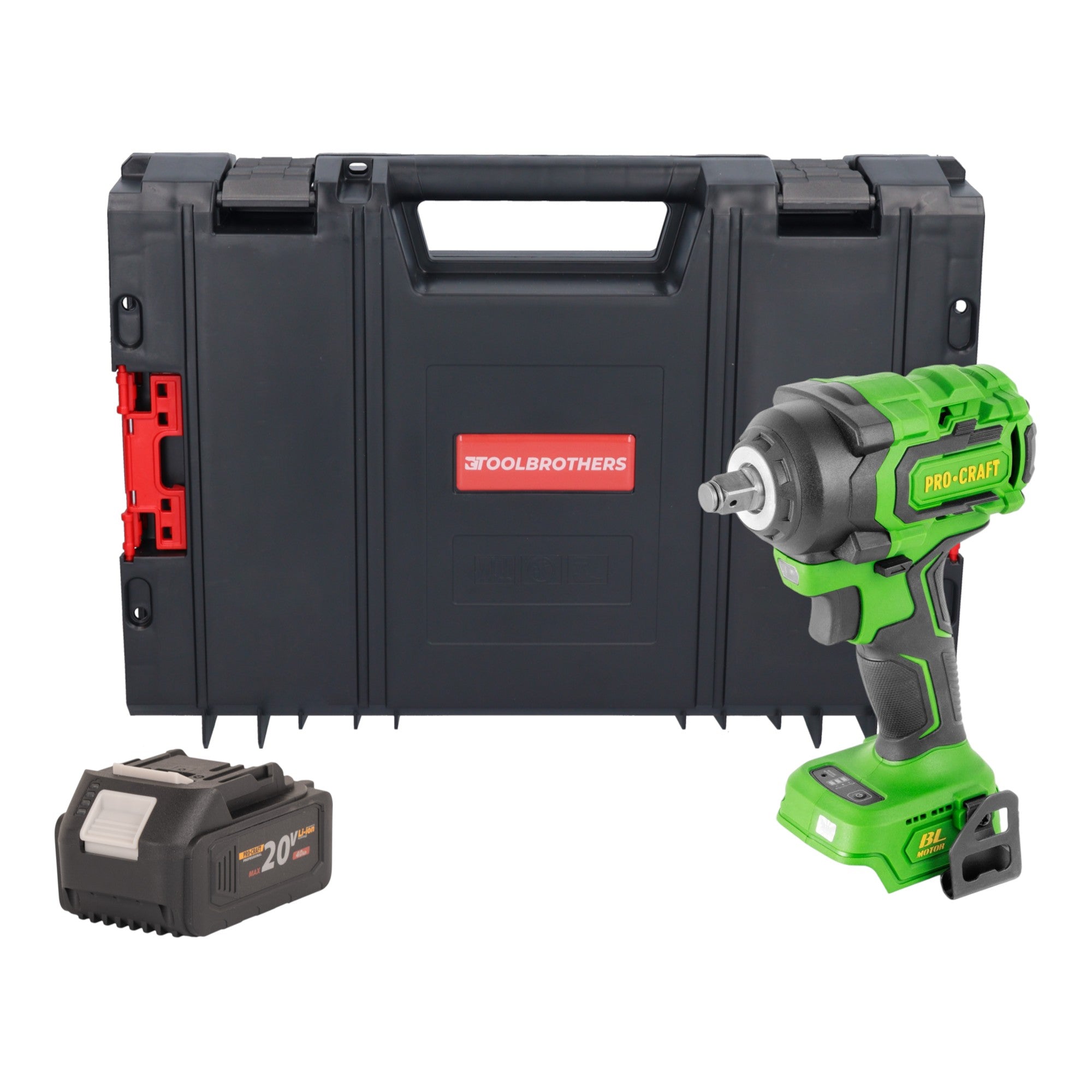 Procraft PWA18bb Akku Schlagschrauber 20 V 550 Nm 1 2 Brushless 1x Akku 4 0 Ah RHINO Toolcase ohne Ladegeraet 0 - toolbrothers