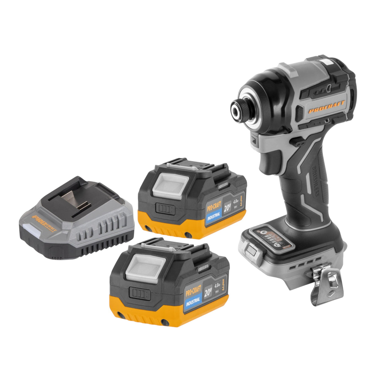 Procraft ID20Abb Avvitatore a impatto a batteria 20 V 180 Nm 1/4" Solo - senza batteria, senza caricabatteria
