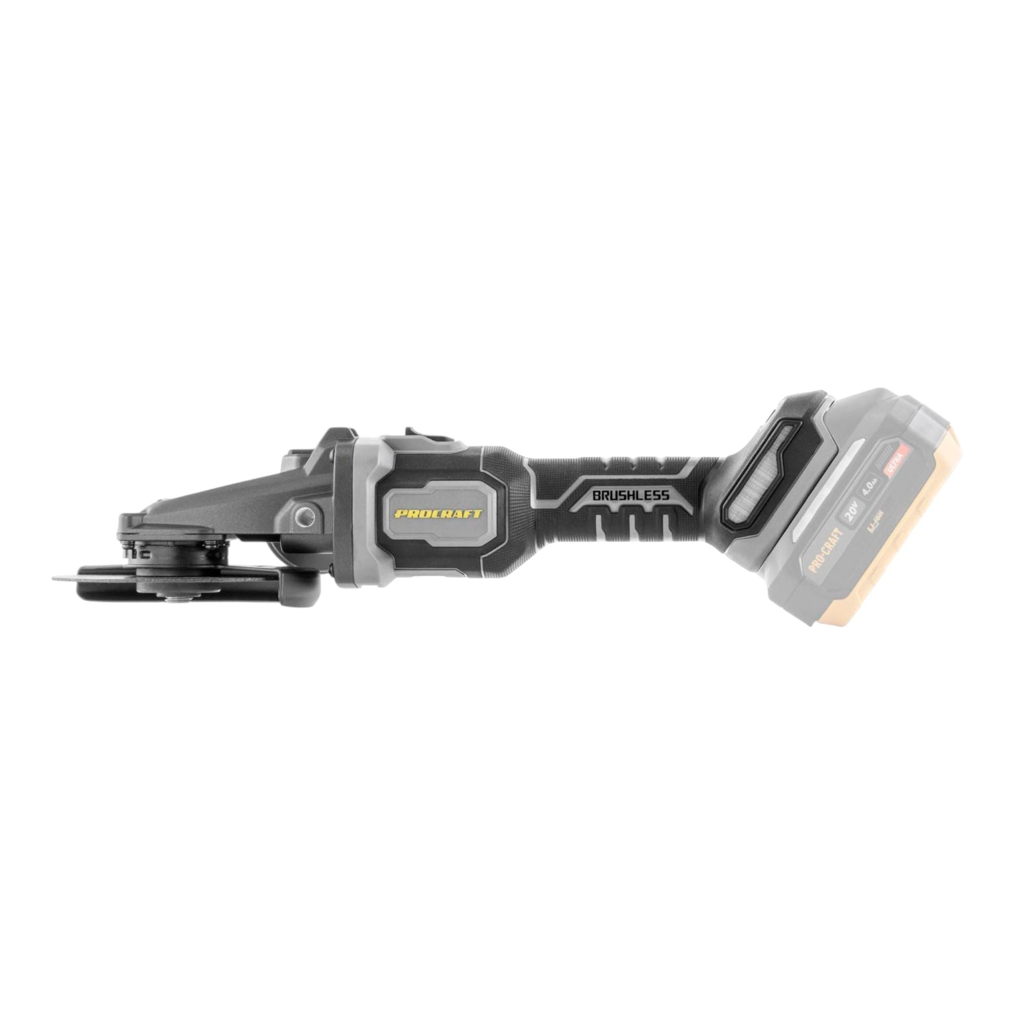 Procraft Industrial AG125Cbb Akku Flachkopf Winkelschleifer 20 V 125 mm Brushless 1x Akku 4 0 Ah Ladegeraet 2 - toolbrothers