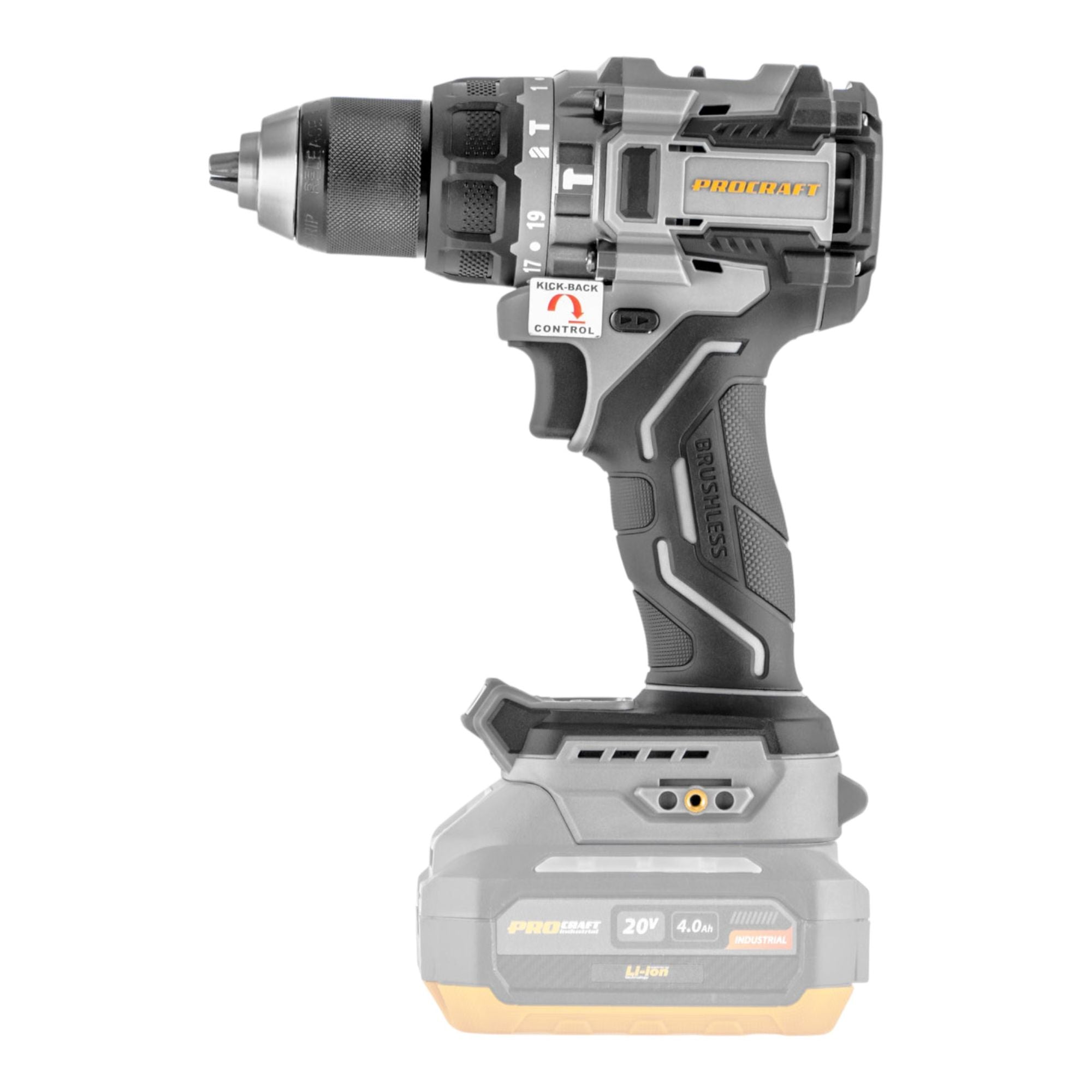 ProCraft Industrial CD20C BB Akku Schlagbohrschrauber 20 V 120 Nm Brushless 1x Akku 4 0 Ah ohne Ladegeraet 2 - toolbrothers