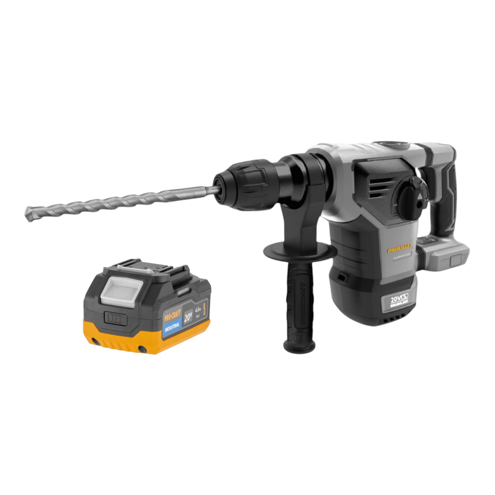 Procraft Industrial HD20B BB C Akku Kombihammer 20 V 5 J SDS plus Brushless 1x Akku 4 0 Ah Koffer ohne Ladegeraet 0 - toolbrothers