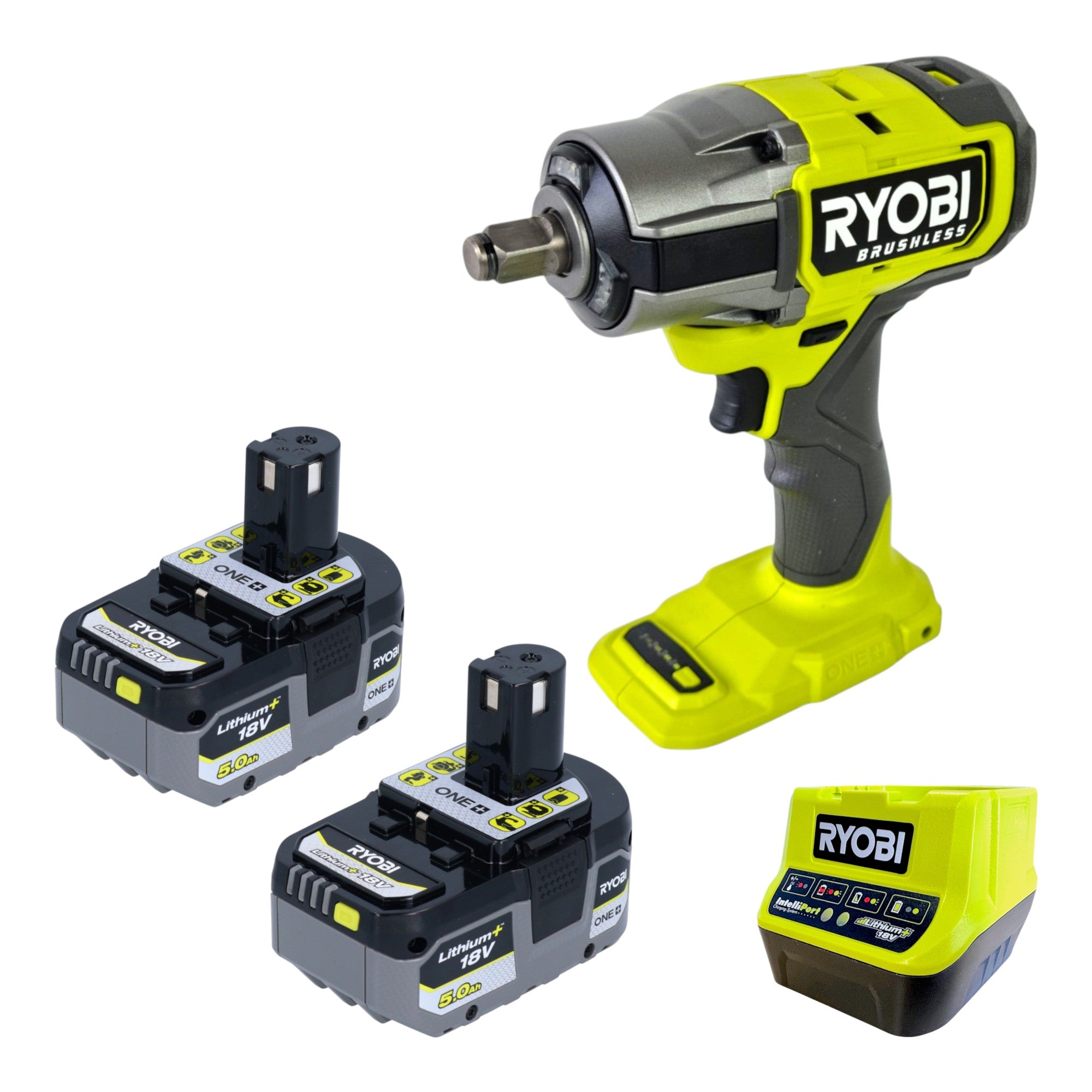 RYOBI RIW18BL 0 Akku Schlagschrauber 18 V 700 Nm Brushless 2x Akku 5 0 Ah Ladegeraet 0 - toolbrothers