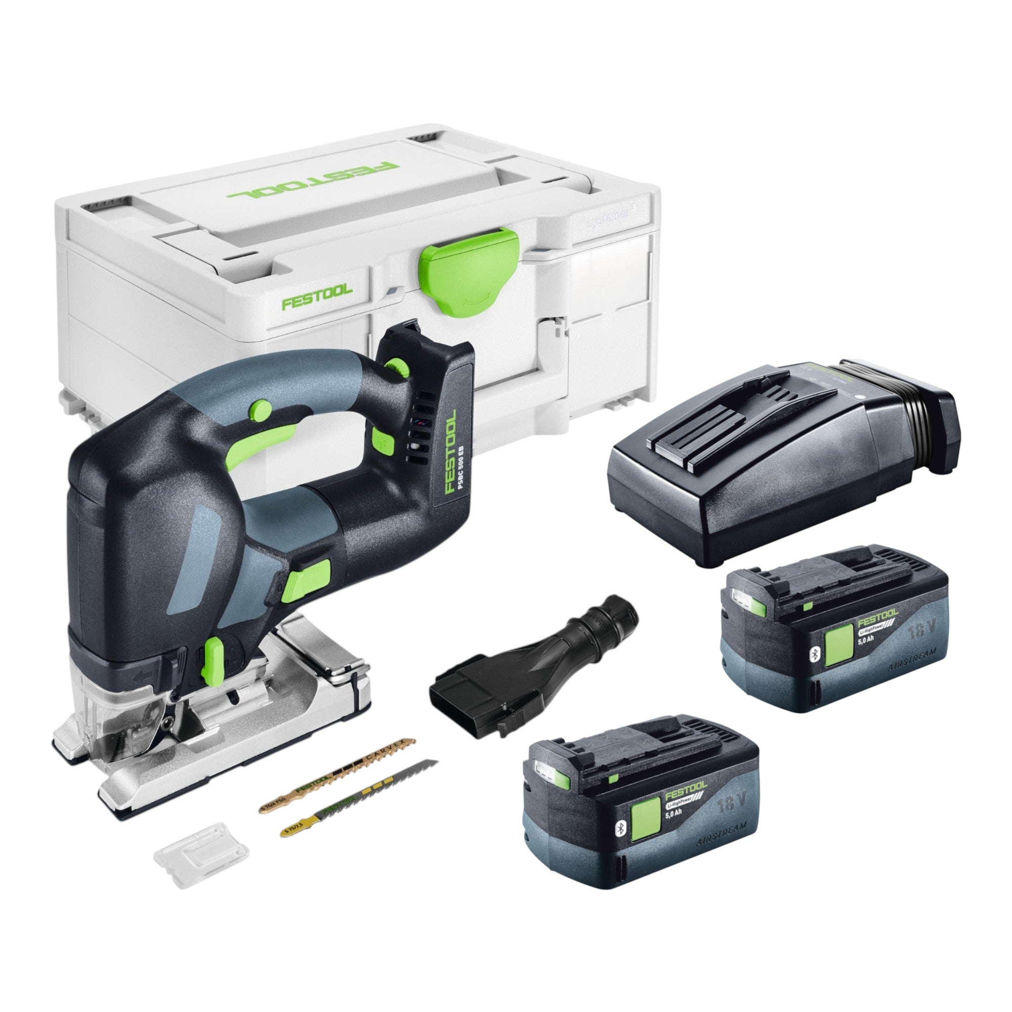 Festool PSBC 500 EB Basic Akku Pendelstichsaege 18 V 120 mm 2x Akku 5 0 Ah Ladegeraet Systainer 0 - toolbrothers