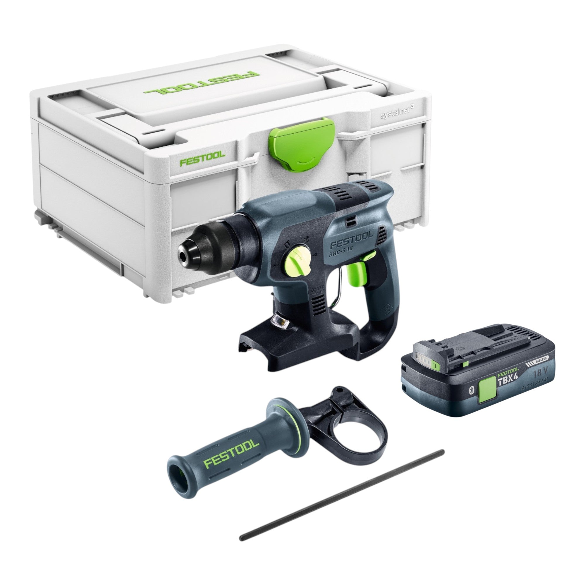 Festool KHC S 18 Basic Akku Kombihammer 18 V 1 7 J SDS plus 1x Akku 4 0 Ah Systainer ohne Ladegeraet 0 - toolbrothers
