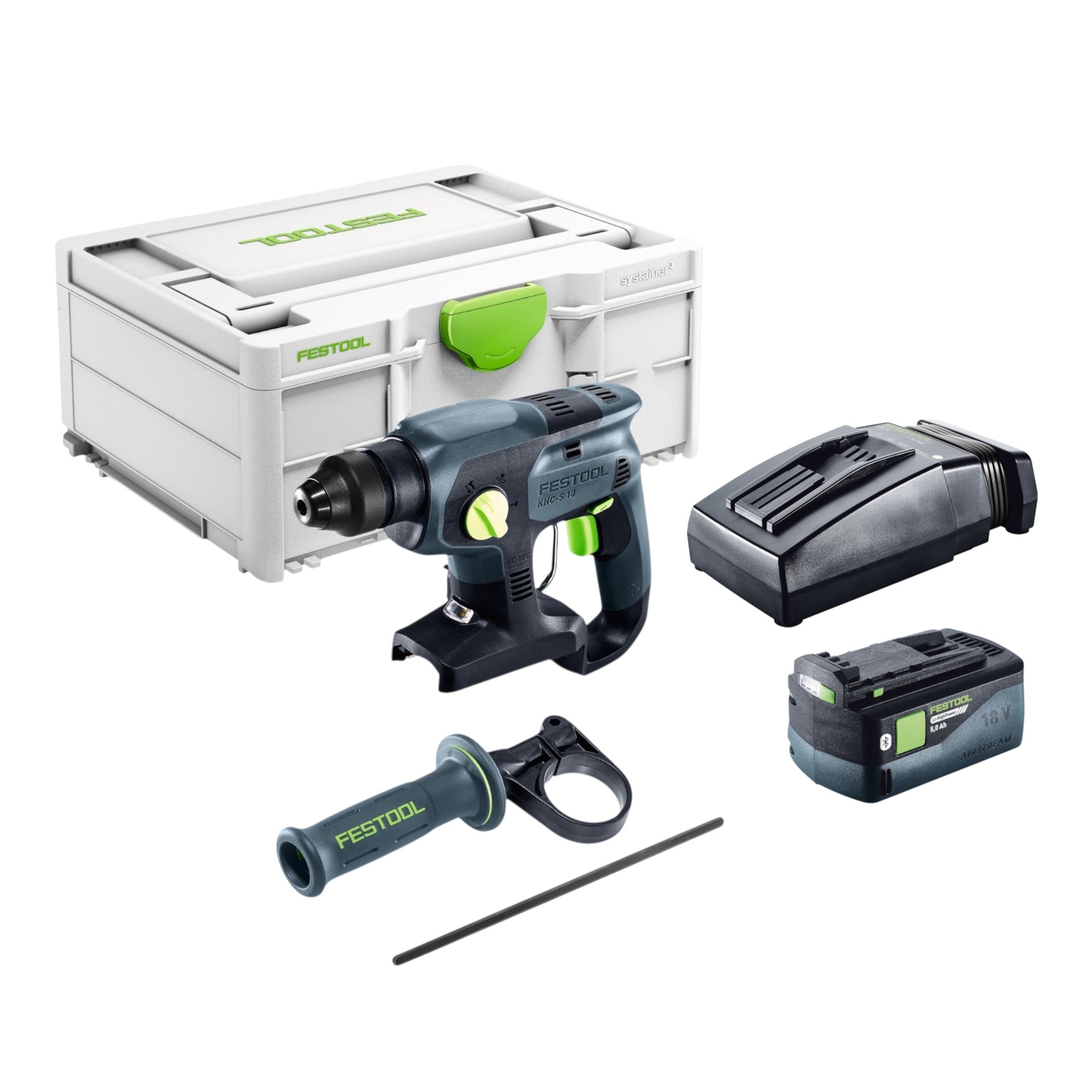 Festool KHC S 18 Basic Akku Kombihammer 18 V 1 7 J SDS plus 1x Akku 5 0 Ah Ladegeraet Systainer 0 - toolbrothers
