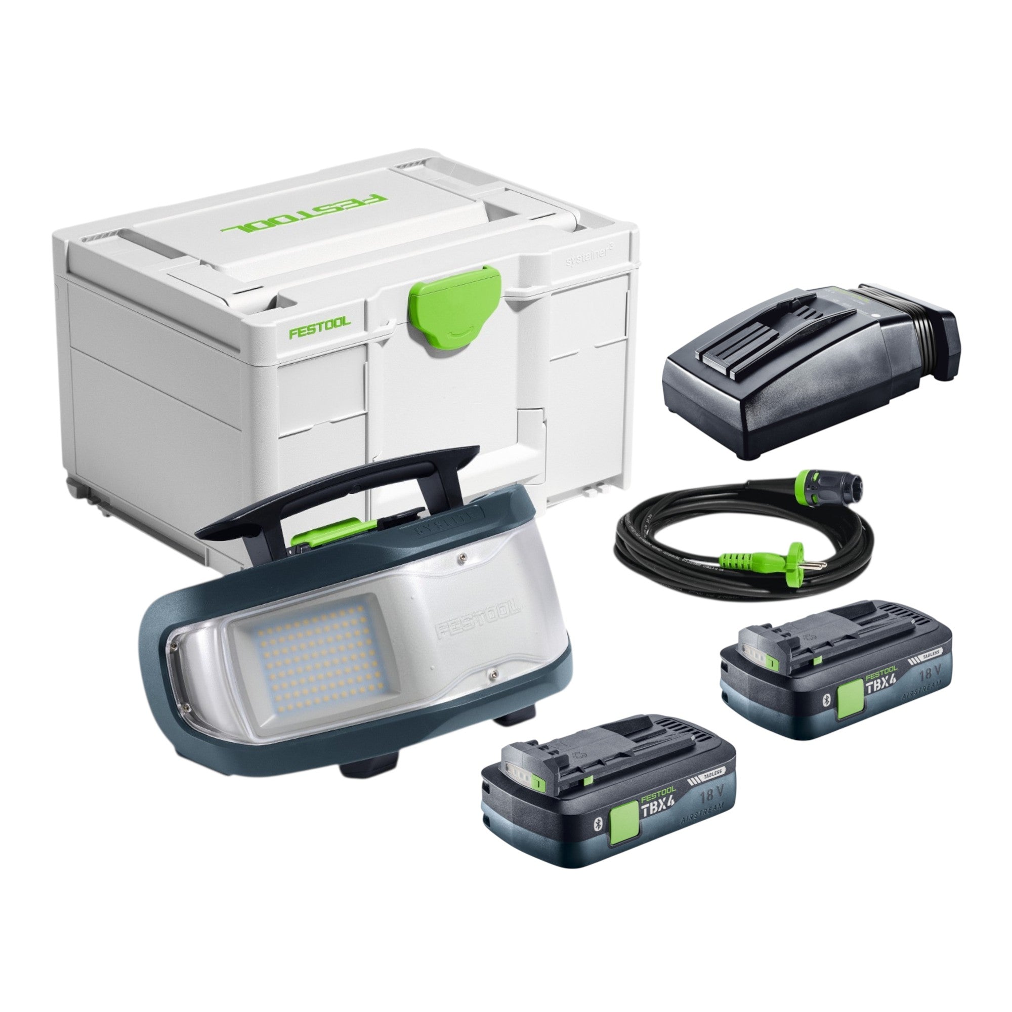 Festool SYSLITE DUO H I Basic Hybrid Baustrahler 18 V LED 10000 lm 2x Akku 4 0 Ah Ladegeraet Systainer 0 - toolbrothers