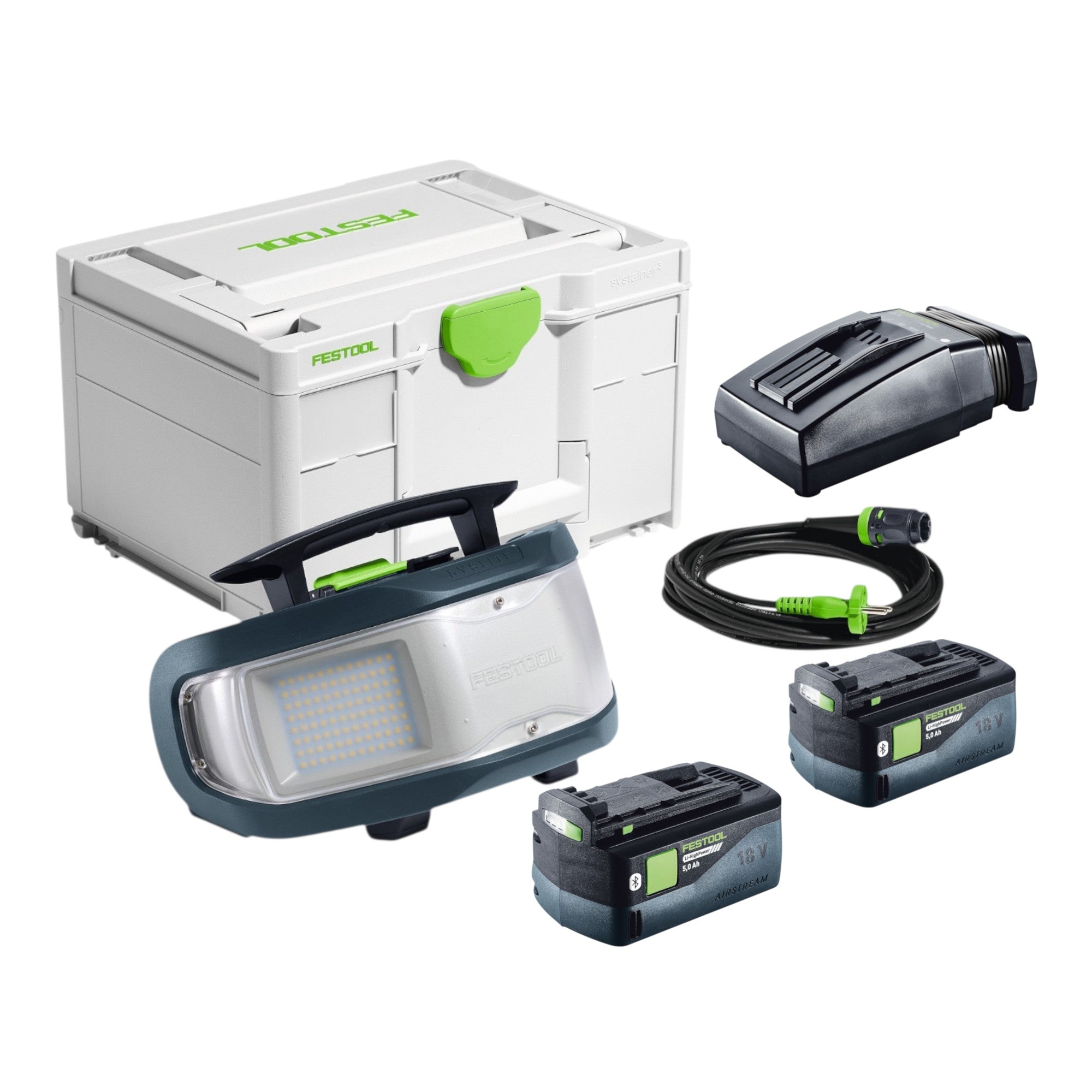 Festool SYSLITE DUO H I Basic Hybrid Baustrahler 18 V LED 10000 lm 2x Akku 5 0 Ah Ladegeraet Systainer 0 - toolbrothers