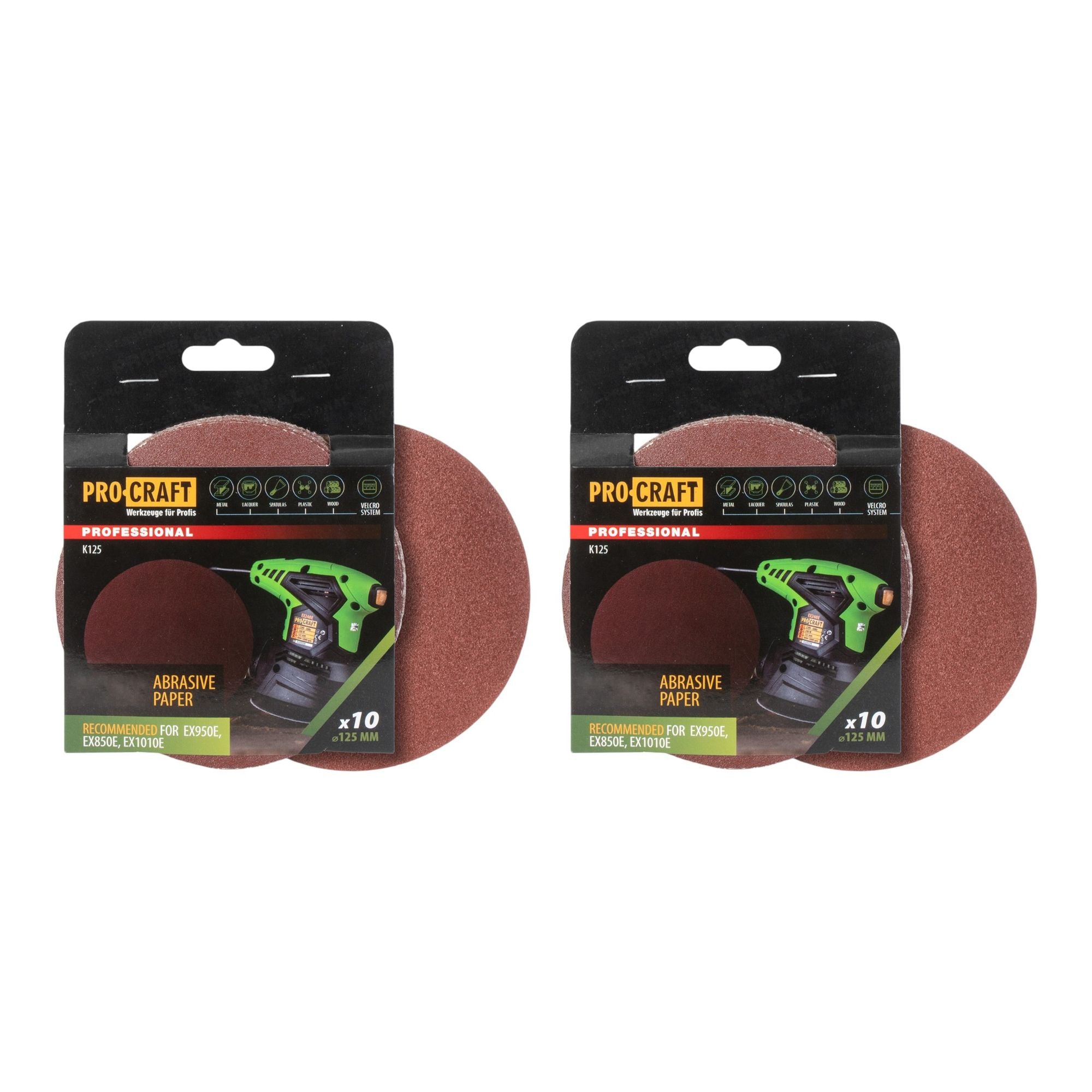 Procraft K125 150 Schleifpapier Klett 125 mm P150 20 Stk fuer Exzenterschleifer 0 - toolbrothers