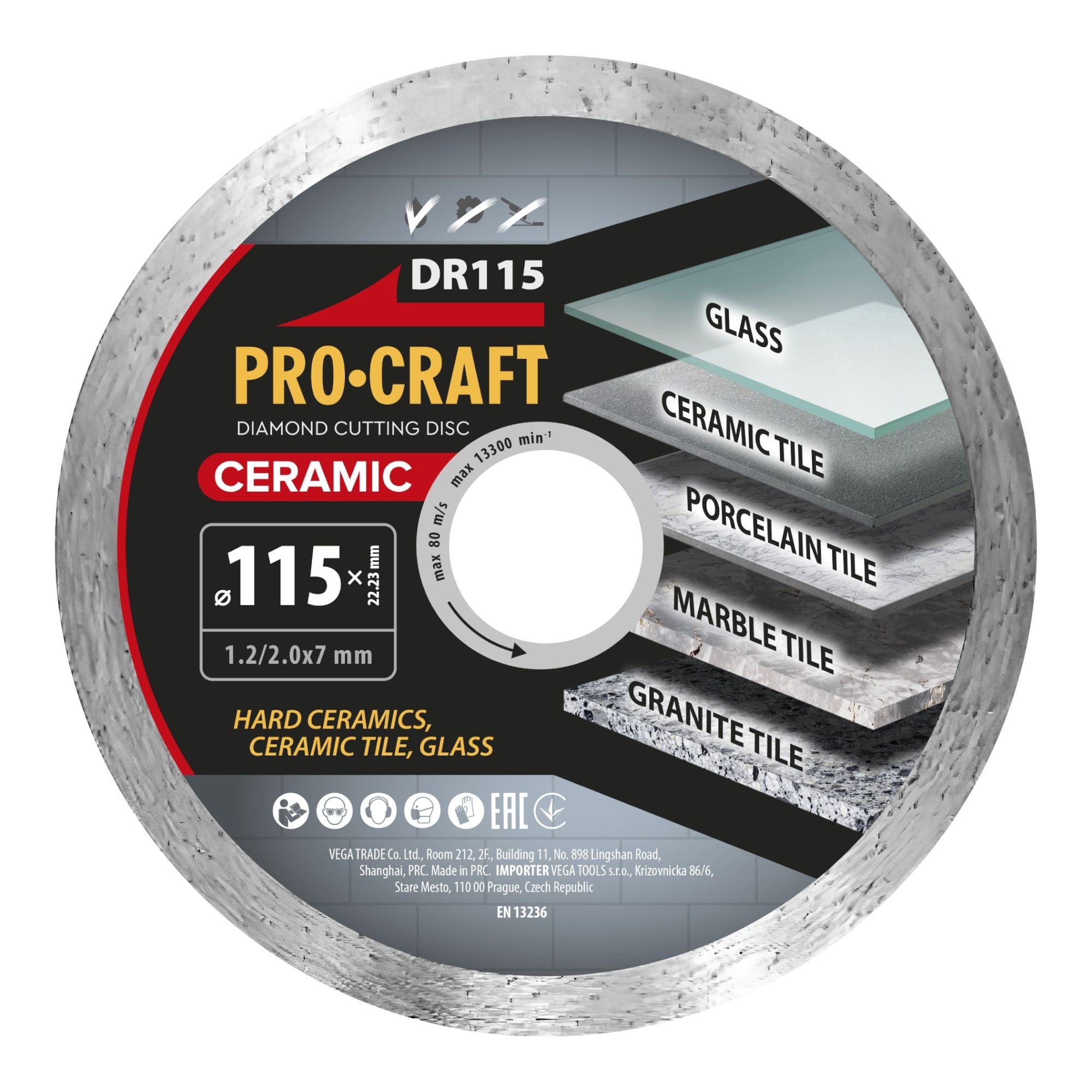 Procraft DR115 Diamanttrennscheibe Ceramic 115 x 22 23 mm 10 Stueck 1 - toolbrothers