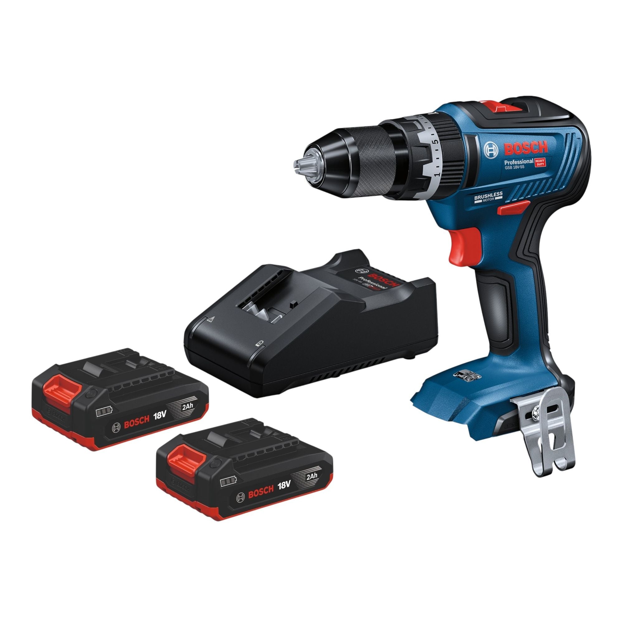 Bosch GSB 18V 55 Professional Akku Schlagbohrschrauber 18 V 55 Nm Brushless 2x Akku 2 0 Ah Ladegeraet 0 - toolbrothers