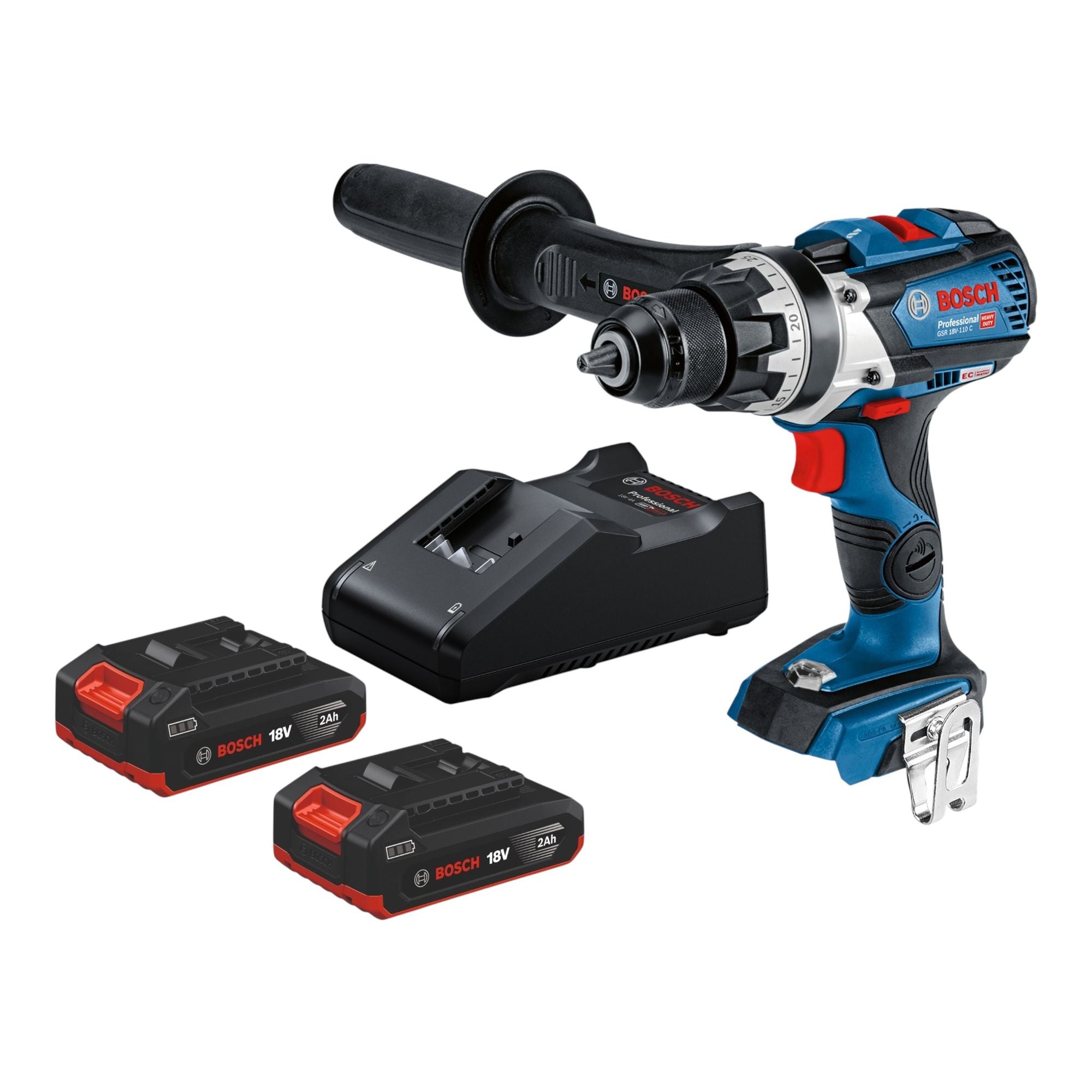 Bosch GSR 18V 110 C Professional Akku Bohrschrauber 18 V 110 Nm Brushless 2x Akku 2 0 Ah Ladegeraet 0 - toolbrothers