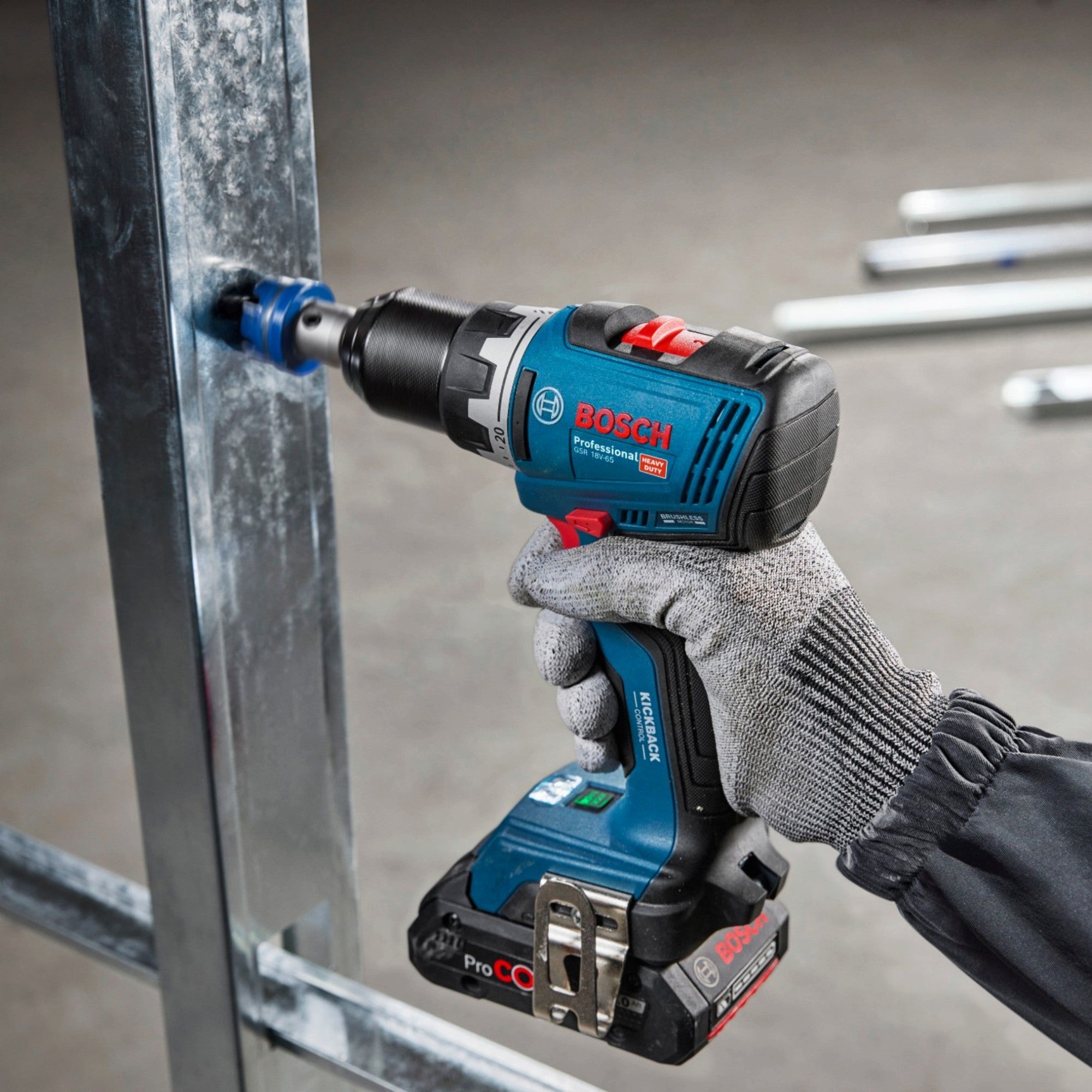 Bosch GSR 18V 65 Professional Akku Bohrschrauber 18 V 63 Nm Brushless 1x Akku 2 0 Ah Ladegeraet L Boxx 4 - toolbrothers