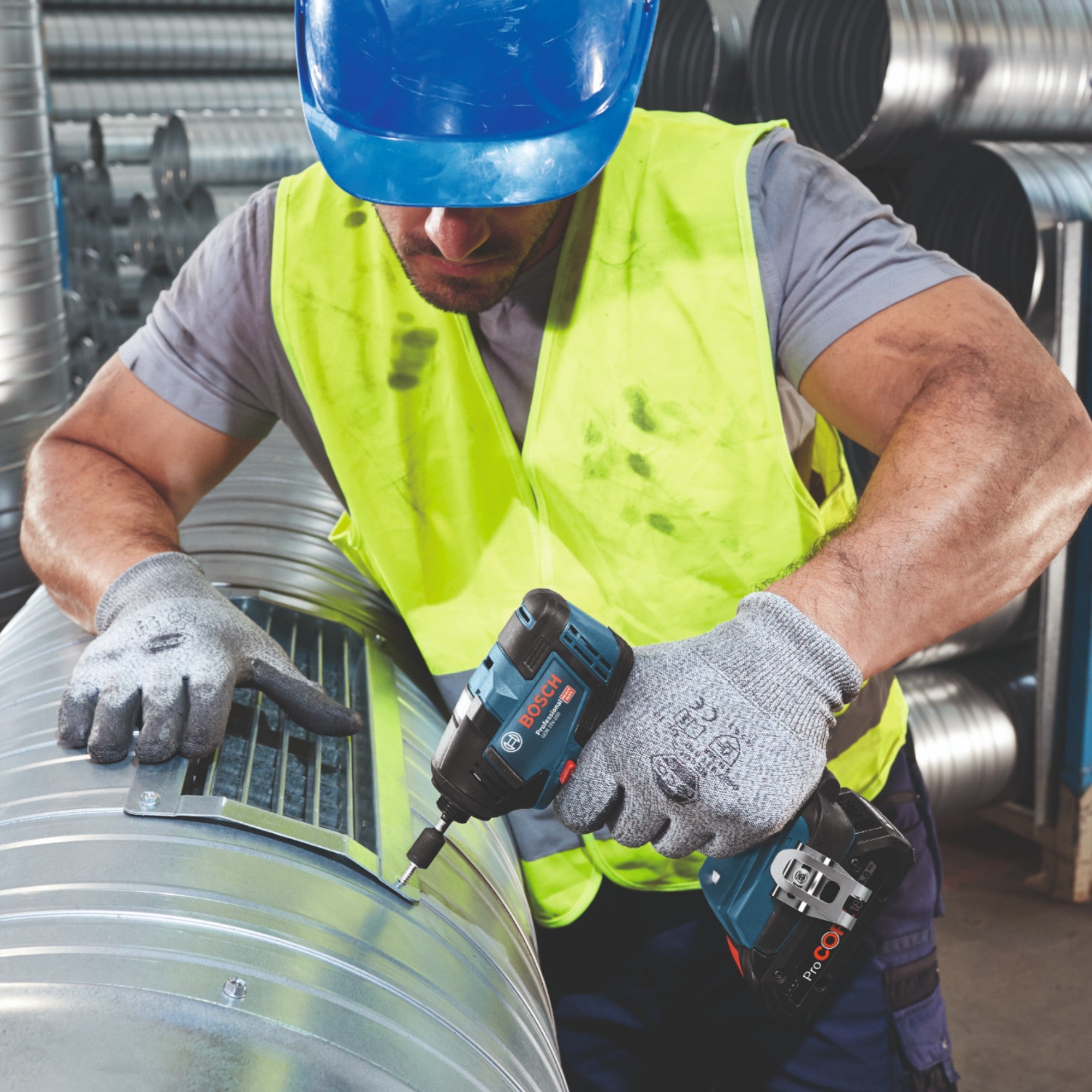 Bosch GDR 18V 200 Professional Akku Drehschlagschrauber 18 V 200 Nm Brushless 1x Akku 2 0 Ah ohne Ladegeraet 4 - toolbrothers