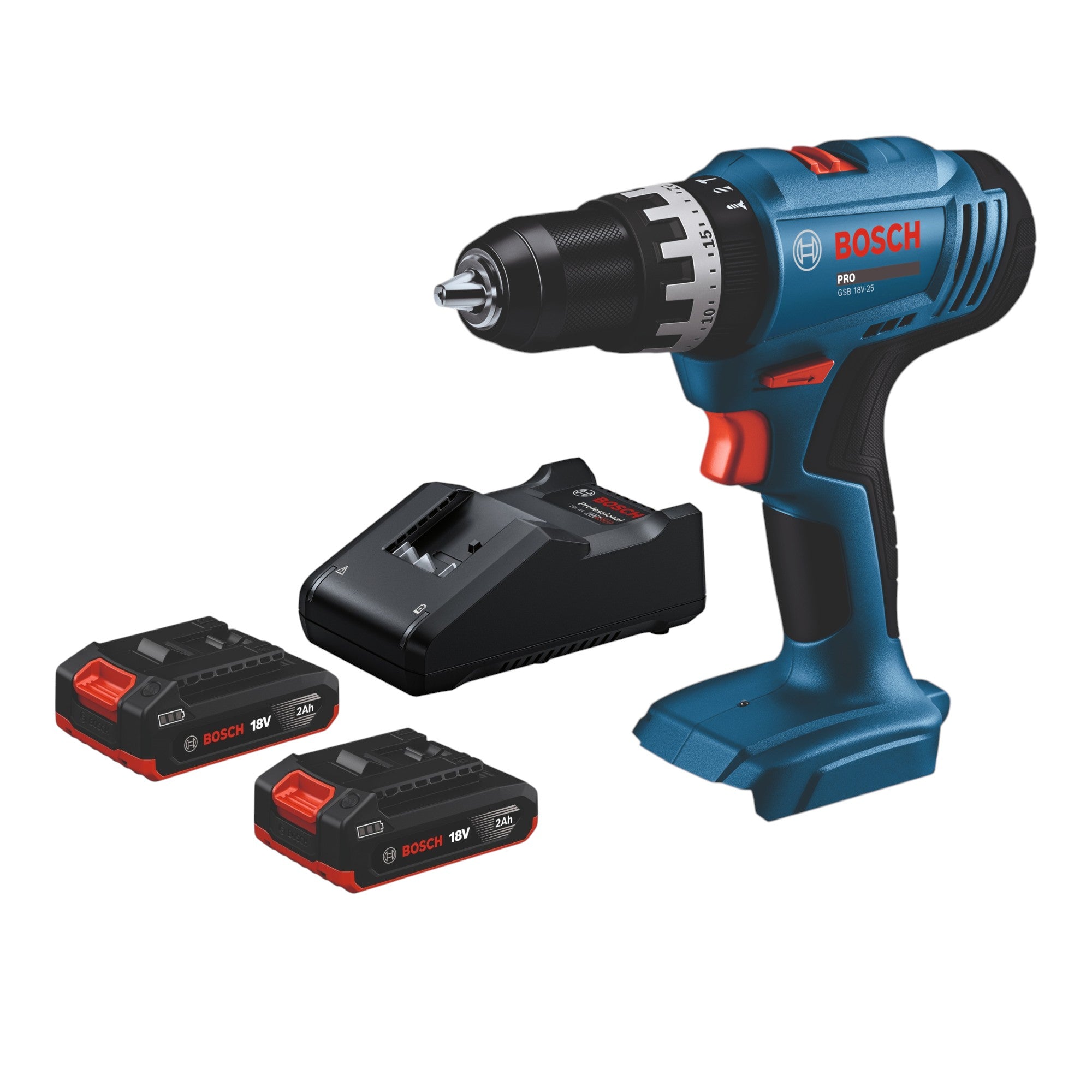 Bosch GSB 18V 25 Professional Akku Schlagbohrschrauber 18 V 56 Nm 2x Akku 2 0 Ah Ladegeraet 0 - toolbrothers