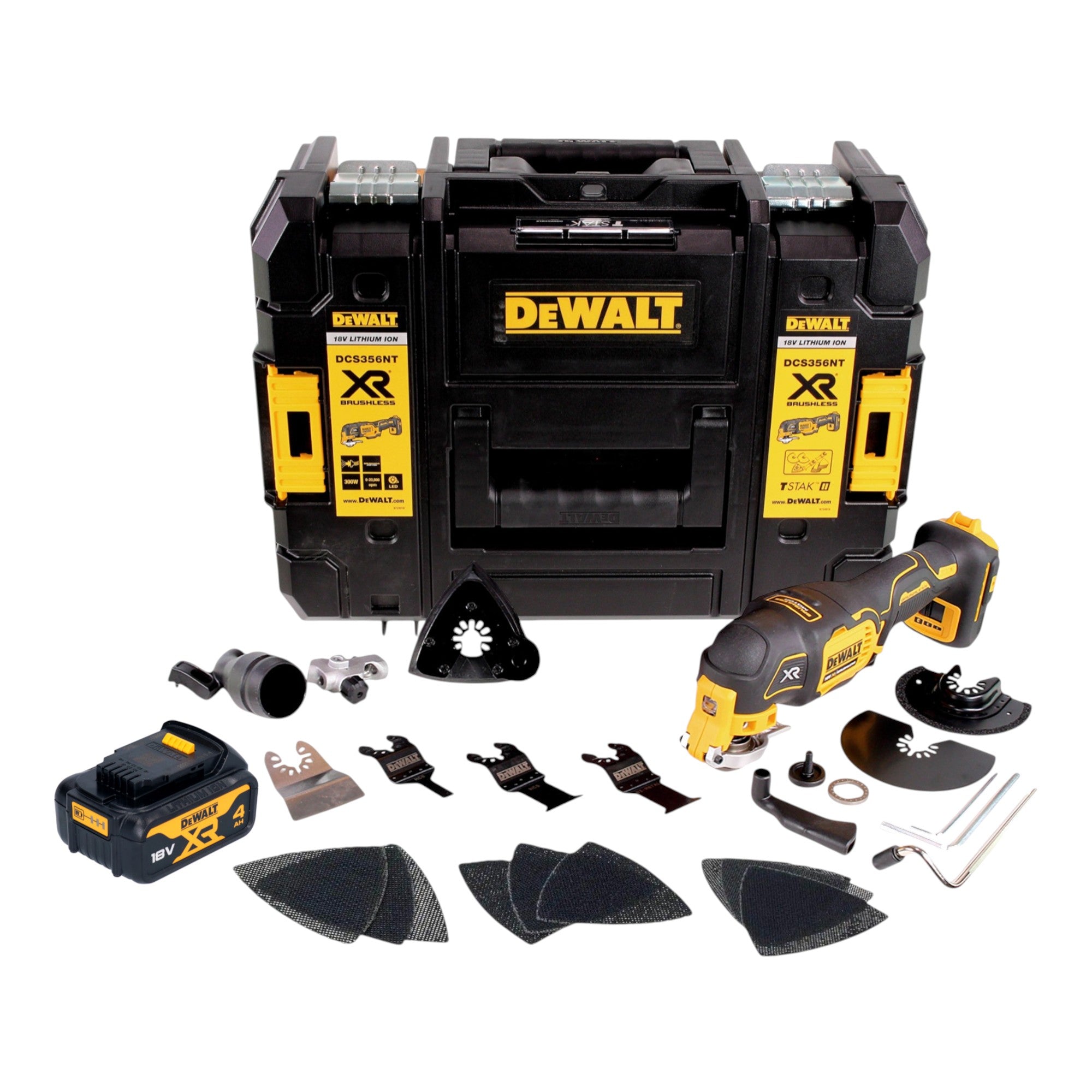 DeWalt DCS 356 NT Akku Multitool 18 V Brushless 1x Akku 4 0 Ah 20 tlg Zubehoer TSTAK ohne Ladegeraet 0 - toolbrothers
