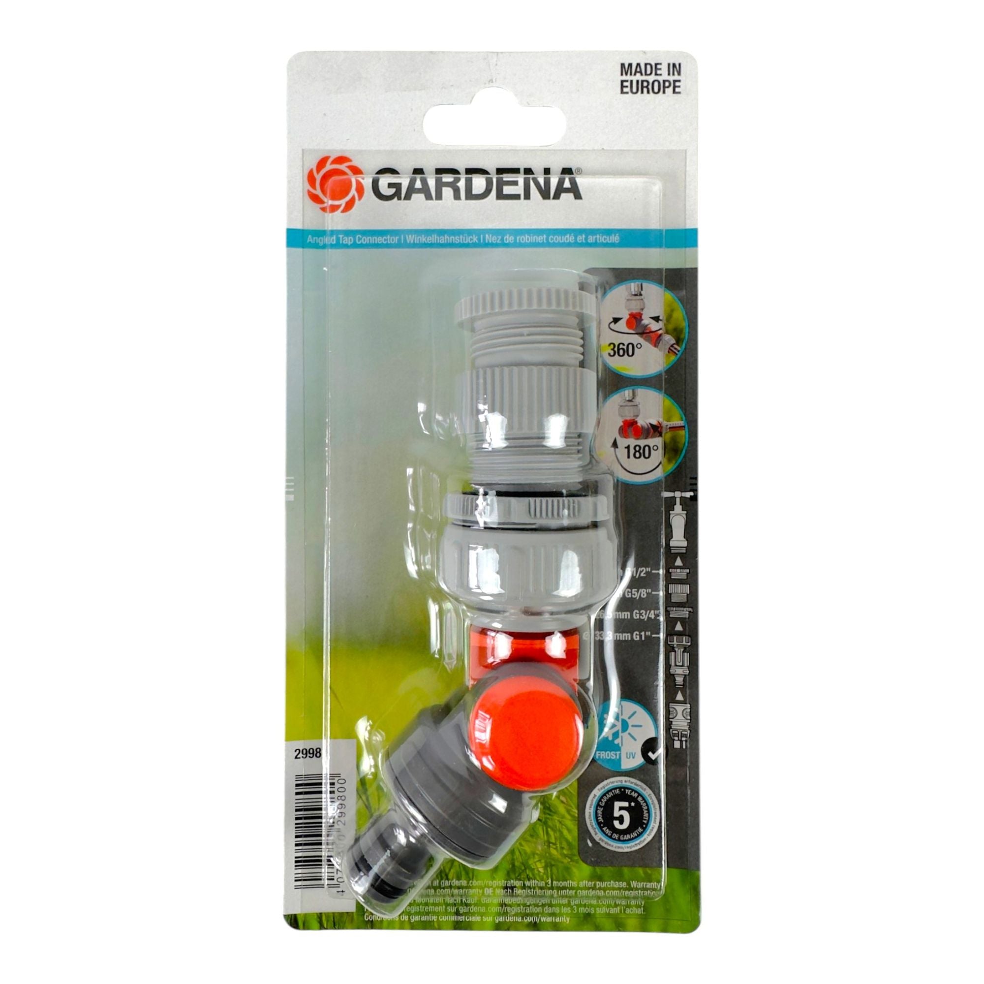 Gardena Winkelhahnstueck fuer Wasserhaehne mit 21 33 3 mm Gewinde 2998 20  0 - toolbrothers
