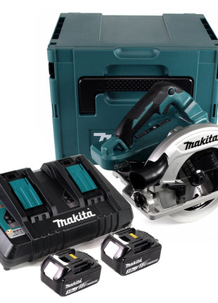 Makita DHS 782 PF2J Akku Handkreissäge 36V (2x18V) 190 mm Brushless im Makpac + 2x 3,0 Ah Akku + Doppelladegerät - Toolbrothers