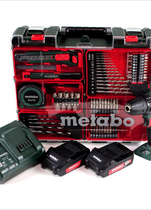 Metabo BS 18 Set Akku Bohrschrauber 18V 48Nm + 2x Akku 2,0Ah + Ladegerät + Mobile Werkstatt ( 602207880 ) - Toolbrothers