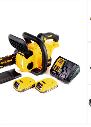 DeWalt DCM 565 D2 Akku Kettensäge 18V + 2x Akku 2,0 Ah + Ladegerät - Toolbrothers