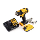 DeWalt DCE 530 D1 Akku Heißluftpistole 18V 530°C + 1x Akku 2,0Ah + 1x Lader + Flächen- und Reflektordüse - Toolbrothers