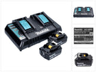 Makita Power Source Kit 18 V mit 2x BL 1860 B Akku 6,0 Ah + DC 18 RD Doppelladegerät ( 199484-8 ) - Toolbrothers