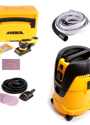 Mirka DEOS System PRO ( KIT1720WOMDE ) DEOS 353 CV Schwingschleifer + Industrie-Staubsauger 1025 L PC + Absaugschlauch 4m +  Roundy Startkit + 250x Schleifstreifen - Toolbrothers