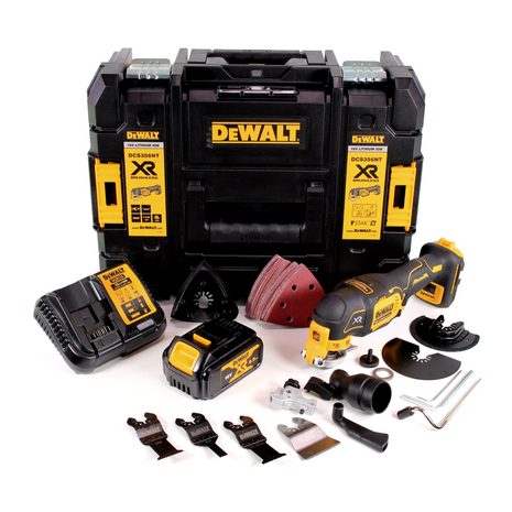 DeWalt DCS 356 M1 Akku Multitool 18V Brushless + 35tlg. Zubehör + 1x Akku 4,0Ah + Ladegerät + TSTAK - Toolbrothers