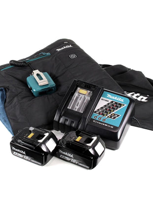 Makita DCB 200 RMA Heizdecke 14,4V - 18 V 3 Heizstufen USB Anschluss + 2x Akku 4,0Ah + Ladegerät - Toolbrothers