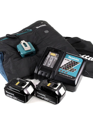 Makita DCB 200 RT1A Heizdecke 14,4V - 18 V 3 Heizstufen USB Anschluss + 2x Akku 5,0Ah + Ladegerät - Toolbrothers