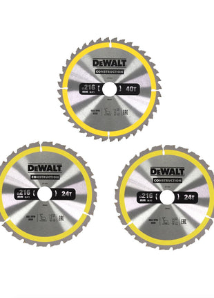 DeWalt Kreissägeblatt Set 3 tlg. 216 x 2,6 x 30 mm für Stationärsäge - Toolbrothers