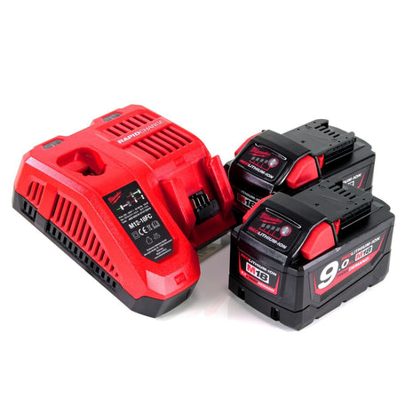 Milwaukee M18NRG-902 Akku Starter Set 18V mit 2x M18 B9 Akku 9,0Ah + M12-18FC Ladegerät ( 4933451422 ) - Toolbrothers