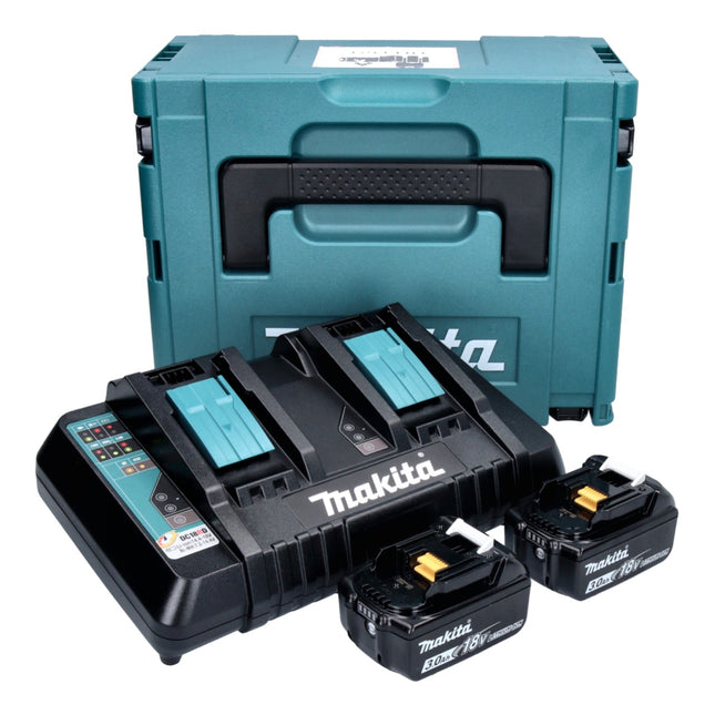 Makita Power Source Kit 18 V mit 2x BL 1830 B Akku 3,0 Ah ( 2x 197599-5 ) + DC 18 RD Doppelladegerät ( 196933-6 ) + Makpac - Toolbrothers