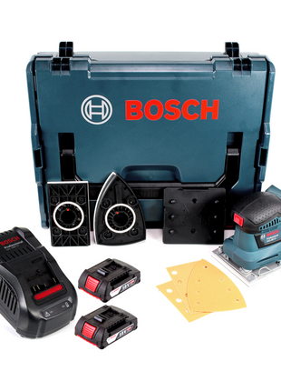 Bosch GSS 18V-10 Akku Schwingschleifer 18V + 2x Akku 2,0Ah + Ladegerät + L-Boxx - Toolbrothers