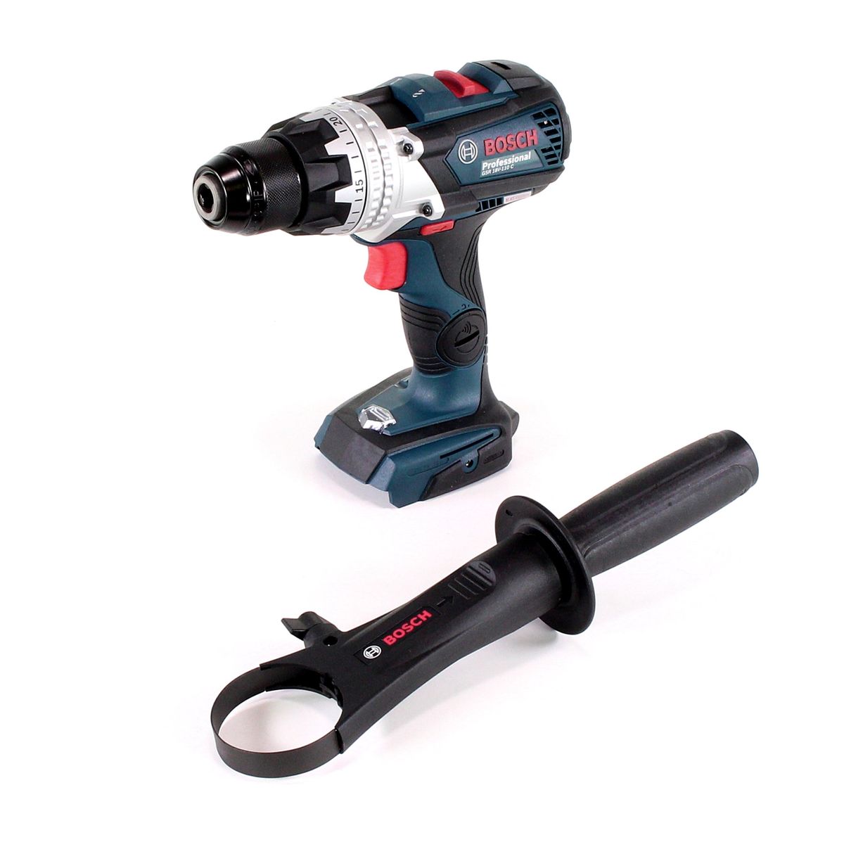 Bosch GSR 18V-110 C Trapano avvitatore a batteria professionale 18 V 110 Nm Brushless Solo ( 06019G0108 ) - senza batteria, senza caricabatterie