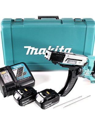 Makita DFR 750 RTE Akku Magazinschrauber  18 V 45-75mm + 2x Akku 5,0Ah + Ladegerät + Koffer - Toolbrothers