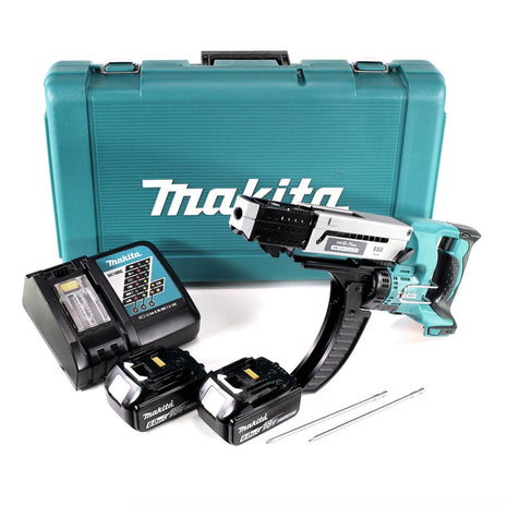 Makita DFR 750 RGE Akku Magazinschrauber 18 V 45-75mm + 2x Akku 6,0Ah + Ladegerät + Koffer - Toolbrothers