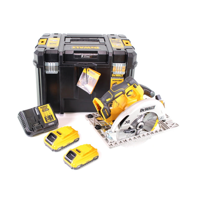 DeWalt DCS 572 L2 Akku Handkreissäge 18V 184 x 16 mm + 2x Akku 3,0Ah + Ladegerät + T-STAK - Toolbrothers
