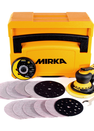 Mirka DEROS-Kit Abranet 5650CV Exzenterschleifer 350W 125mm/150mm 5,0 Hub Brushless + 150 Stk. Schleifscheiben Grip versch. Körnungen + systainer ( KIT1904WOMDE ) - Toolbrothers