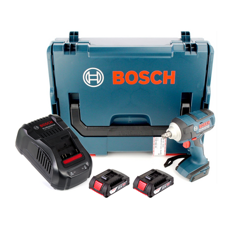 Atornillador de impacto inalámbrico Bosch GDS 18 V-EC 250 18V 250Nm sin escobillas + 2x batería 2,0Ah + cargador + L-Boxx