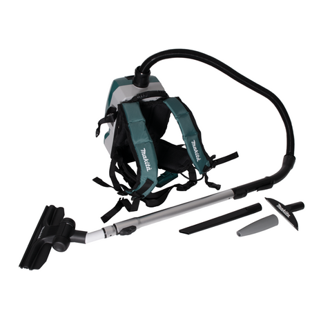 Makita DVC 261 ZX15 Akku Rucksackstaubsauger 36V (2x 18V) 2L Brushless Solo - ohne Akku, ohne Ladegerät