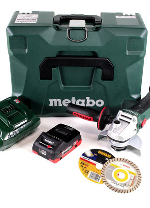 Metabo W 18 LTX 125 Quick Akku Winkelschleifer 18V 125mm im MetaLoc + 1x  Akku 4,0 Ah + Ladegerät + Trennscheiben