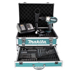 Makita DDF 451 SFX4 Akku Bohrschrauber 18V 80Nm + 1x Akku 3,0Ah + Ladegerät + 70tlg. Bit Bohrer Set + Koffer