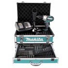 Makita DDF 451 SGX4 Akku Bohrschrauber 18V 80Nm + 1x Akku 6,0Ah + Ladegerät + 70tlg. Bit Bohrer Set + Koffer