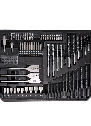 Taladro atornillador inalámbrico Makita DDF 482 SFX4 18 V 62 Nm + 1x batería 3,0 Ah + cargador + 70 piezas. Juego de brocas + estuche