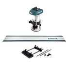 Makita DRT 50 Z Akku Multifunktionsfräse 18V Brushless Solo + Führungsschienen Adapter + Führungsschiene 1000mm - ohne Akku, ohne Ladegerät