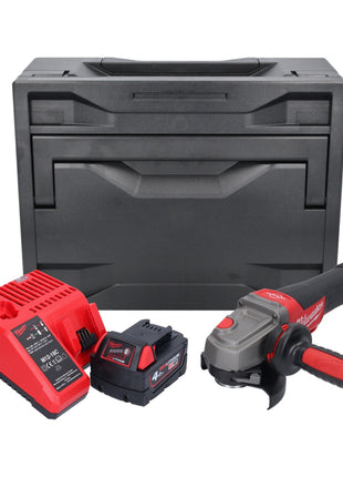 Amoladora angular a batería Milwaukee M18 CAG115XPDB-401M 18 V 115 mm sin escobillas + 1x batería 4,0 Ah + cargador + M-Box