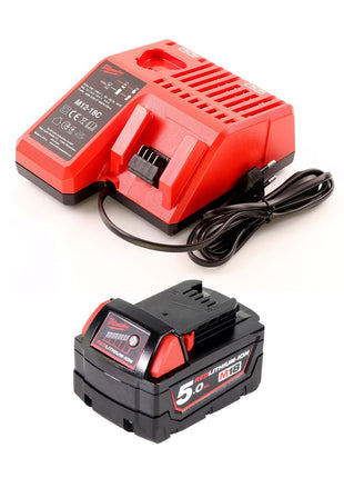 Scie sauteuse à batterie Milwaukee M18 FJS-501M 18V brushless + 1x batterie 5,0Ah + chargeur + 5x lame de scie sauteuse + M-Box