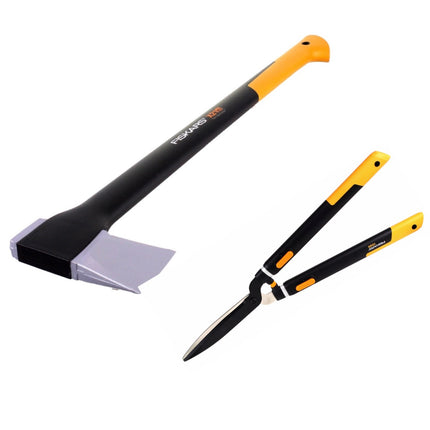 Fiskars X21 Axt Spaltaxt - L 3D 71cm 1,6kg ( 1015642 ) + Fiskars Teleskop Heckenschere HS86 ( 1013565 ) SmartFit für Hecken und Büsche 68 cm auf 93 cm